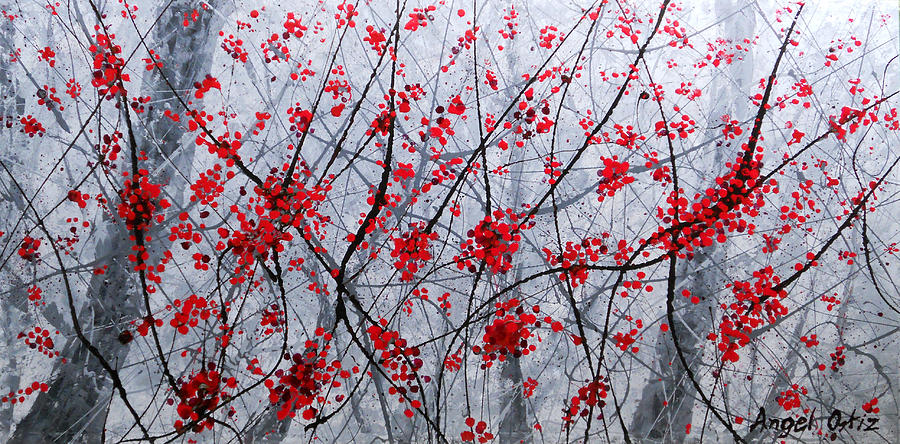 Abstract Painting - Cherry by Angel Ortiz Abstract Painting - Cherry by Angel Ortiz