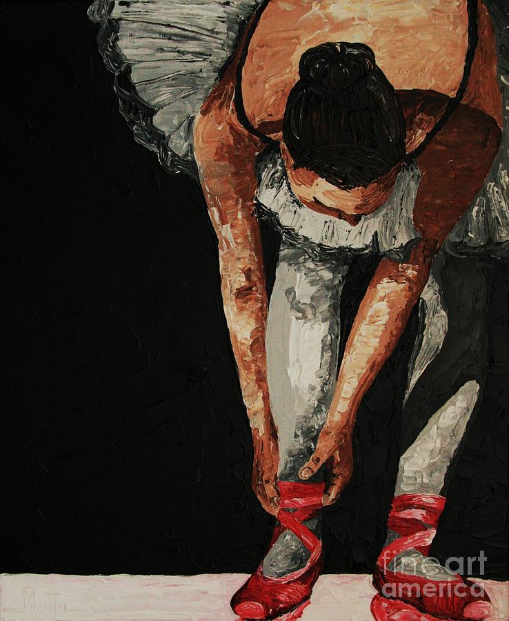 Cherry Ballet Shoes Painting by Cris Motta