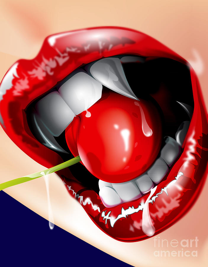 Cherry bite Digital Art by Brian Gibbs