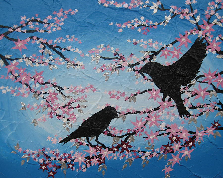 Cherry Blossom Birds Painting