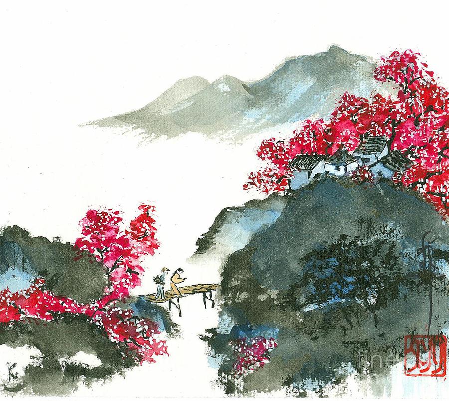 chinese painting cherry blossom