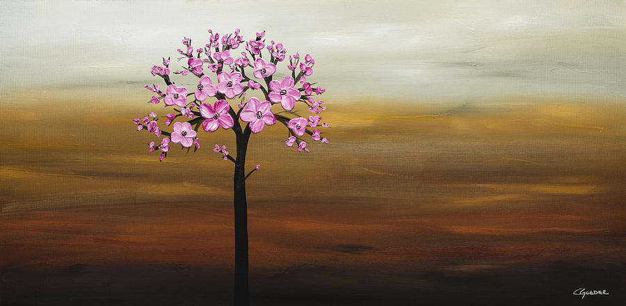 Cherry Blossom Painting by Carmen Guedez
