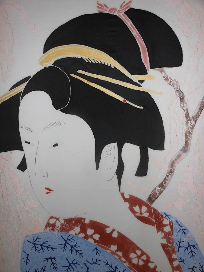 Japanese Painting - Cherry Blossom Geisha by Nadia Azumi