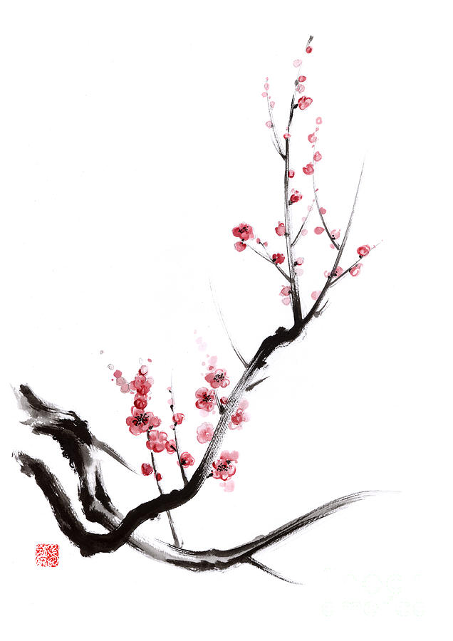 Garden Painting - Cherry blossom spring flower. by Mariusz Szmerdt