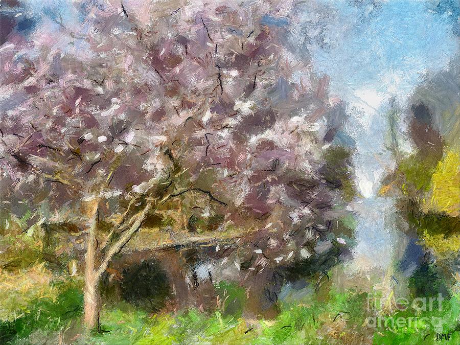 Cherry Blossom Tree Mixed Media by Dragica  Micki Fortuna