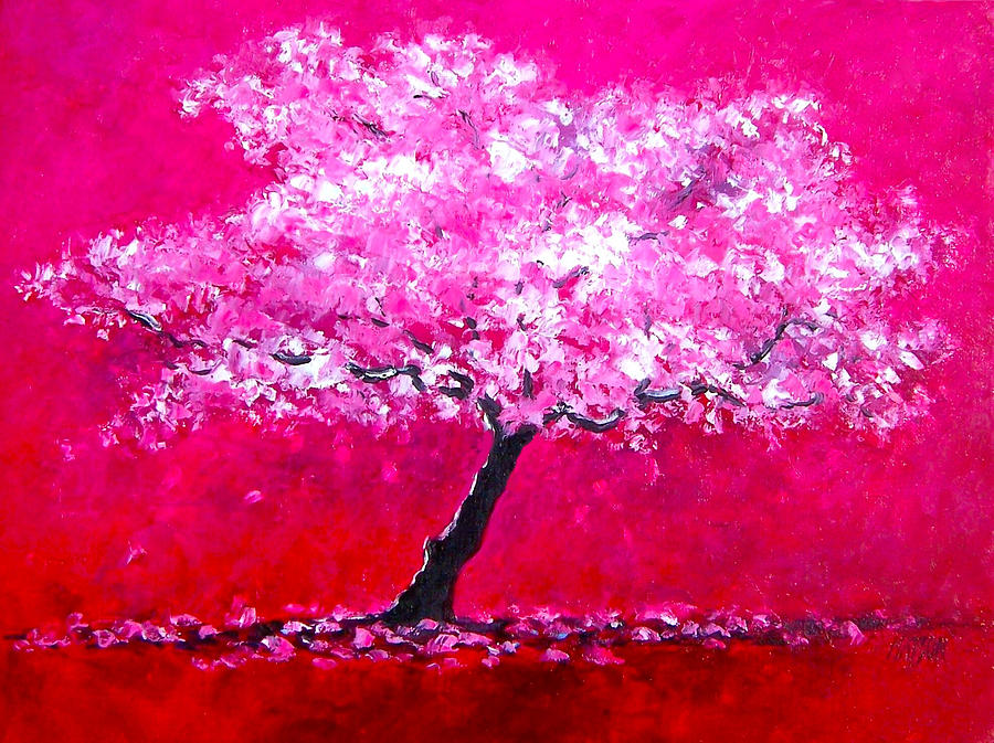 Tree Painting - Cherry Blossom Tree by Jan Matson
