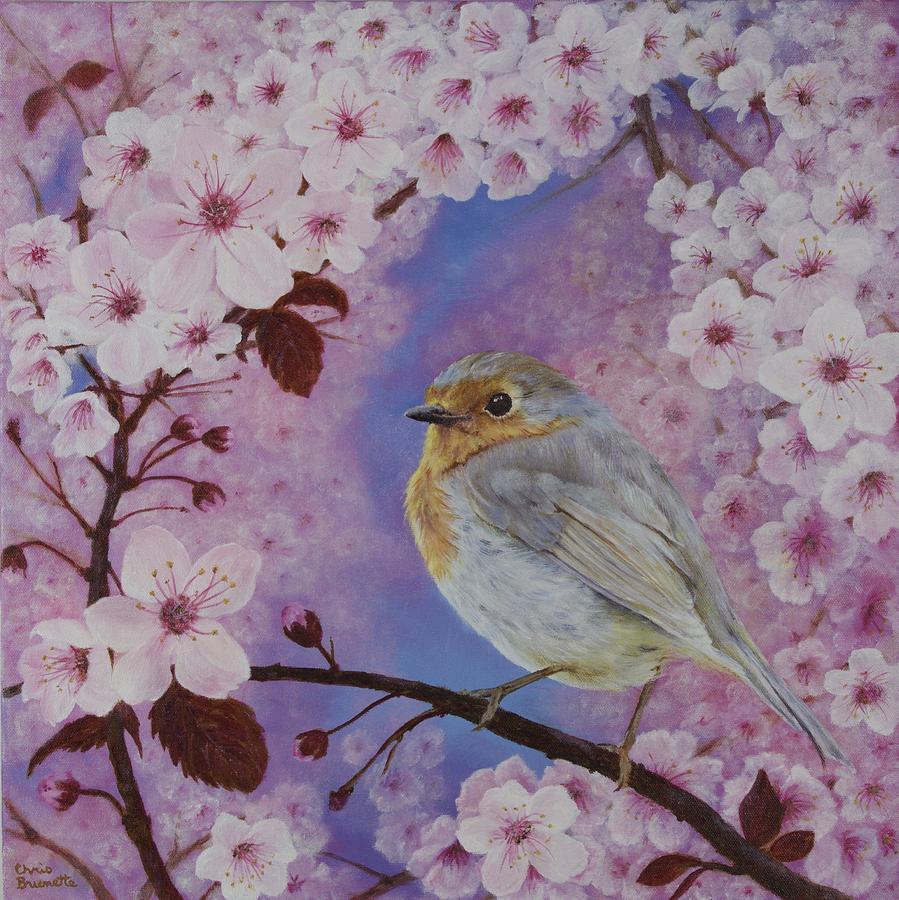 Cherry Blossoms Painting by Christine Brunette