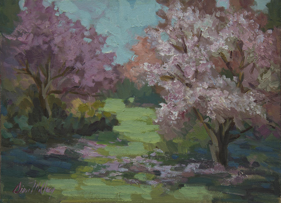 Cherry Blossoms Painting by Diane McClary