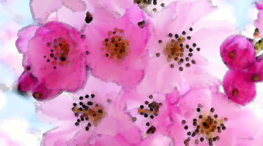 Flower Painting - Cherry Blossoms - Flowers So Pink by Sharon Cummings