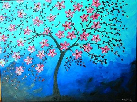 Cherry Blossoms Painting by Karen Welsh - Fine Art America