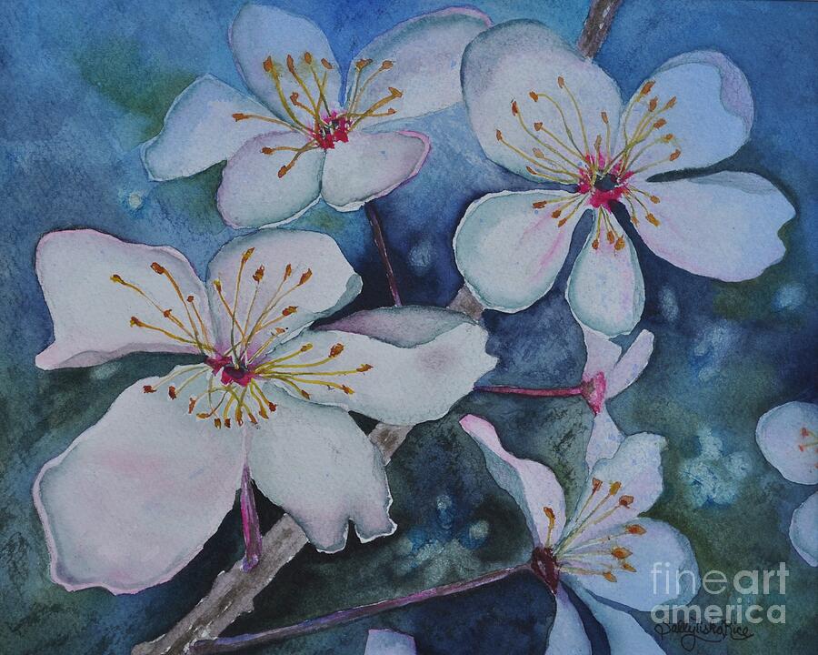 Cherry Blossoms Painting by Sally Tiska Rice