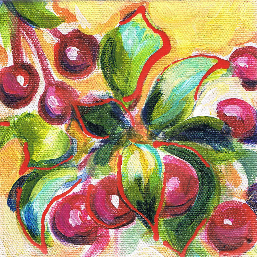 Cherry Crop Painting by Judy  Rogan