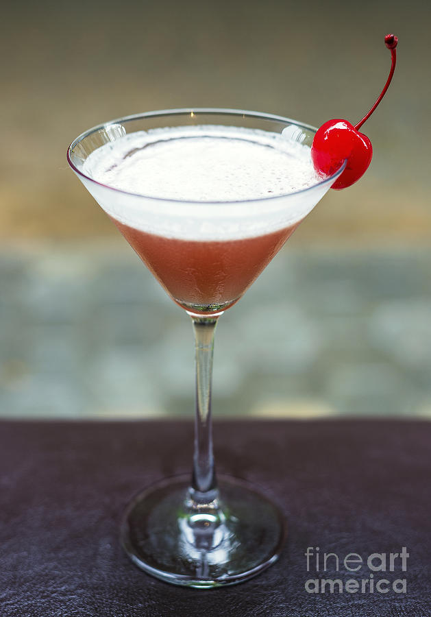 Cherry Martini Alcoholic Cocktail Drink Photograph