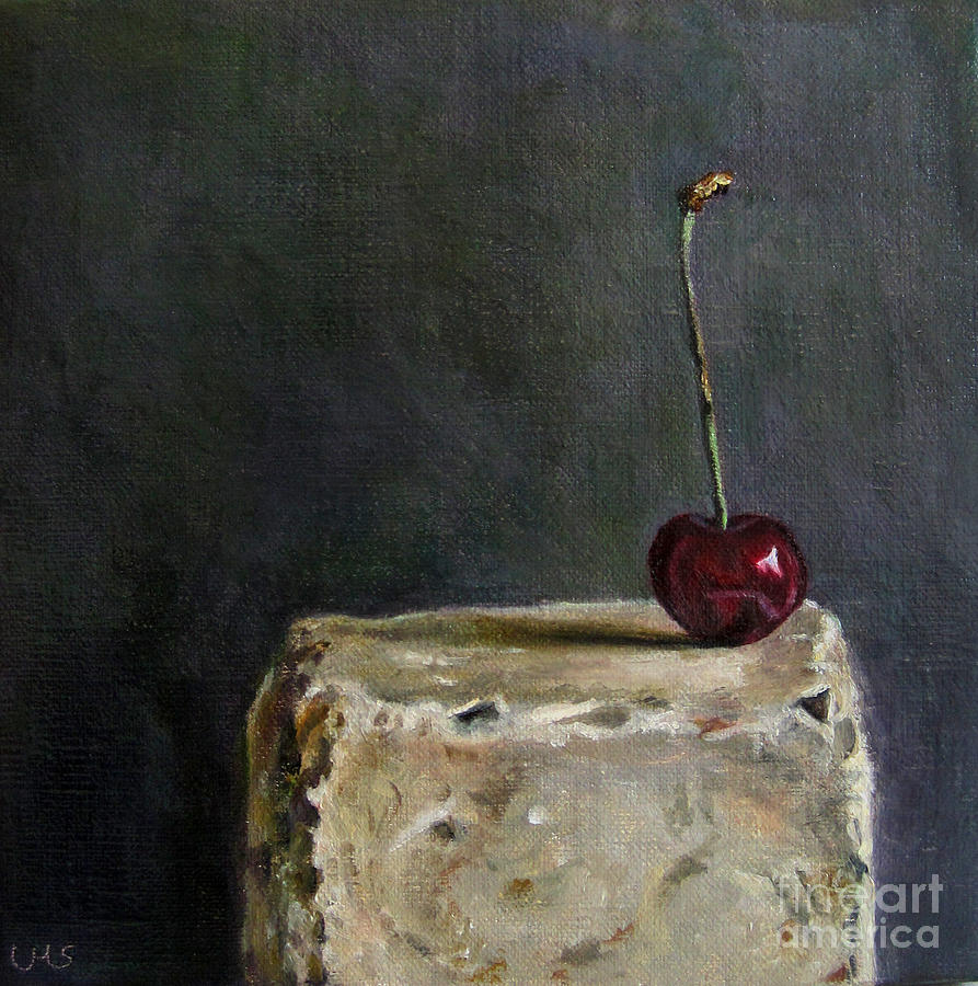 Cherry on Stone Painting by Ulrike Miesen-Schuermann