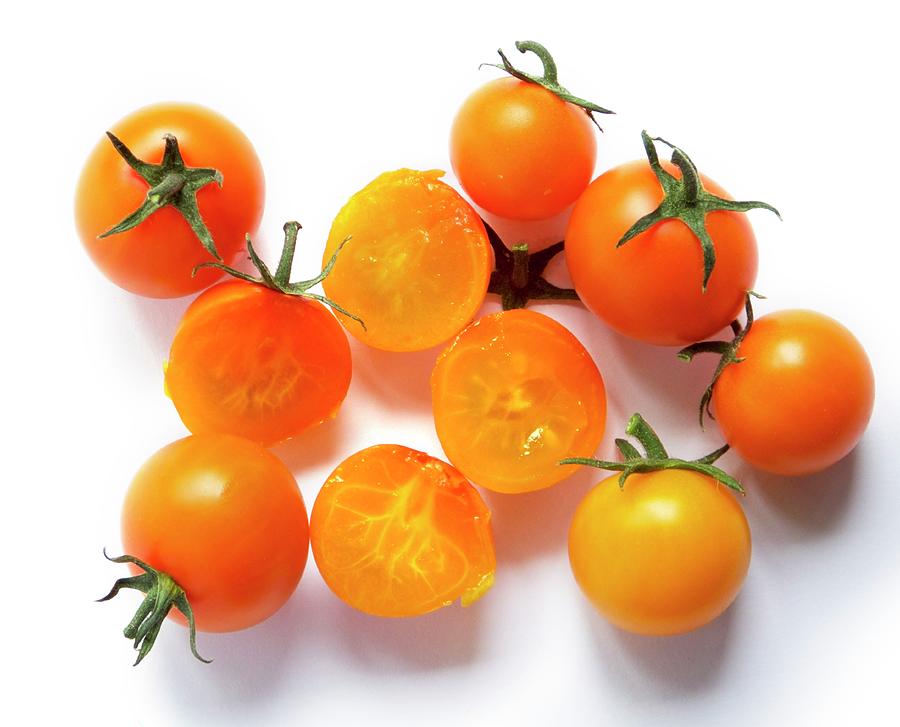 Cherry Tomatoes orange Paruche Photograph by Ian Gowland