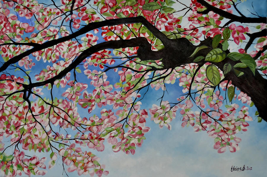 Cherry Tree Painting by Elaine Berger