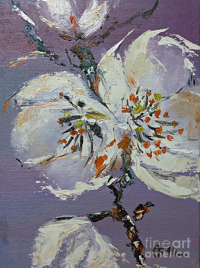 Cherry tree flowers Painting by Amalia Suruceanu