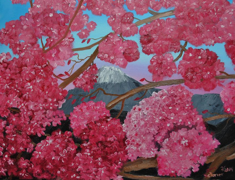Landscape Painting - Cherry Tree in Bloom by Donald Schrier