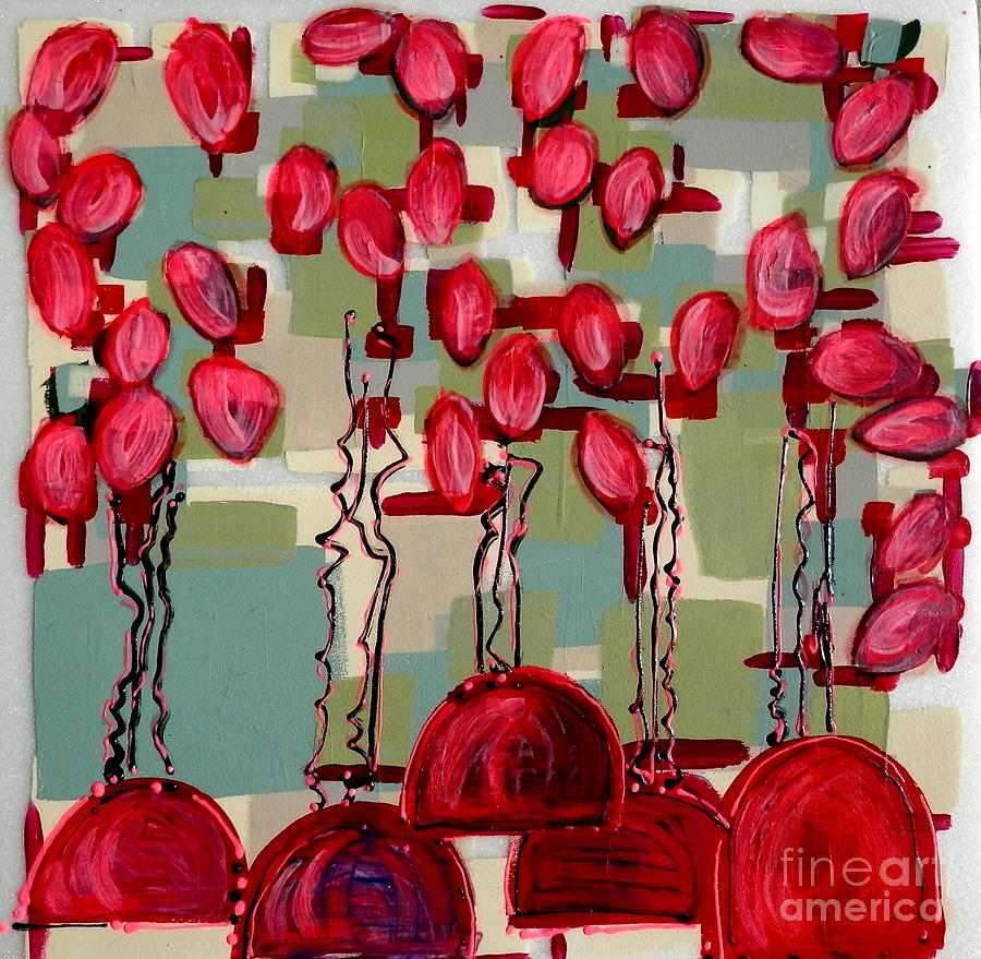 Cherry trees Painting by Barbara Leigh Art
