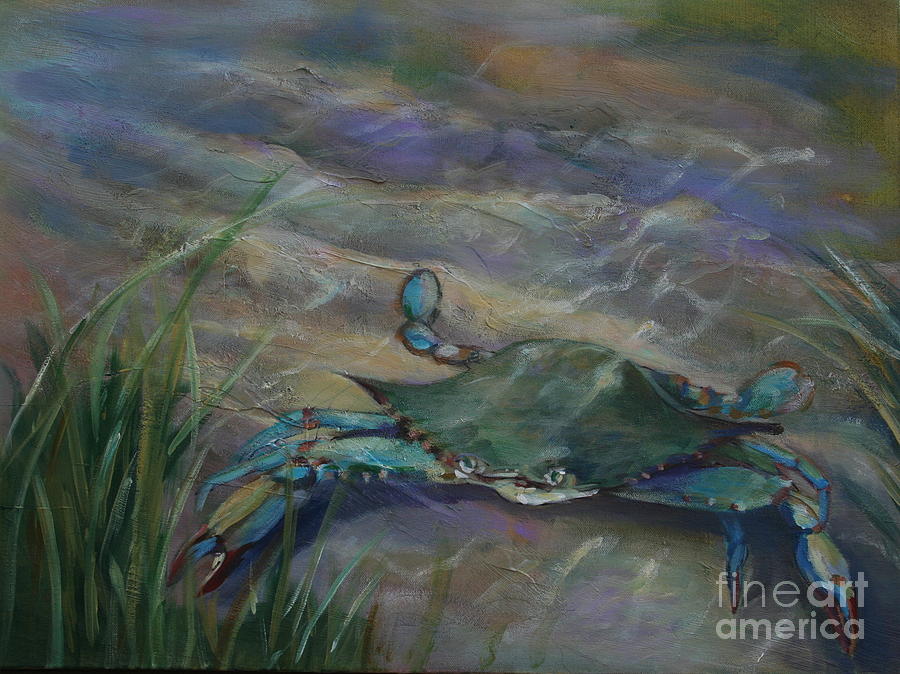 Chesapeake Bay Blue Crab Painting by Susan Bradbury