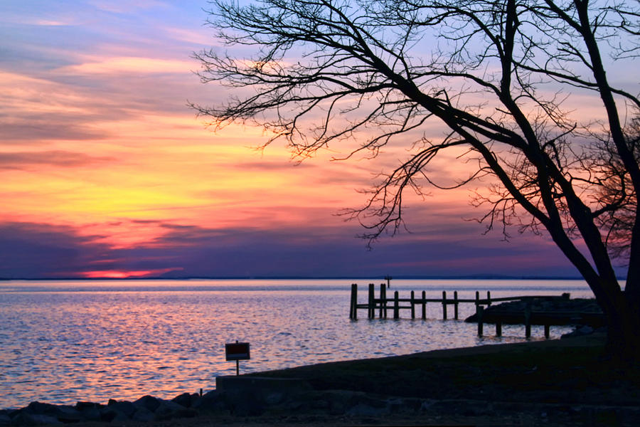 Chesapeake Bay sunset Photograph by Carolyn Derstine
