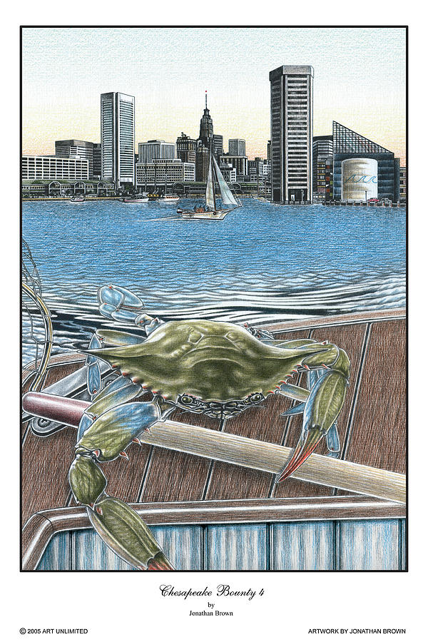 Baltimore Drawing - Chesapeake Bounty 4 by JWB Art Unlimited