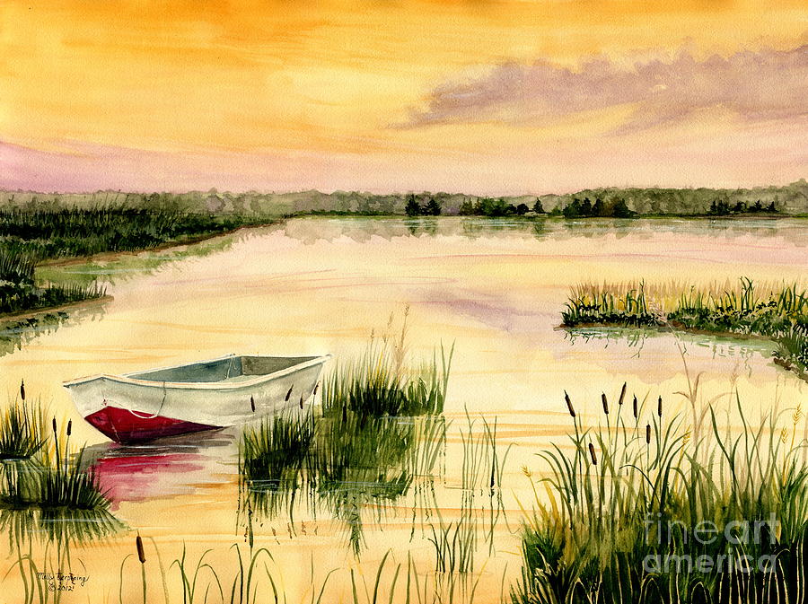Nature Painting - Chesapeake Marsh by Melly Terpening