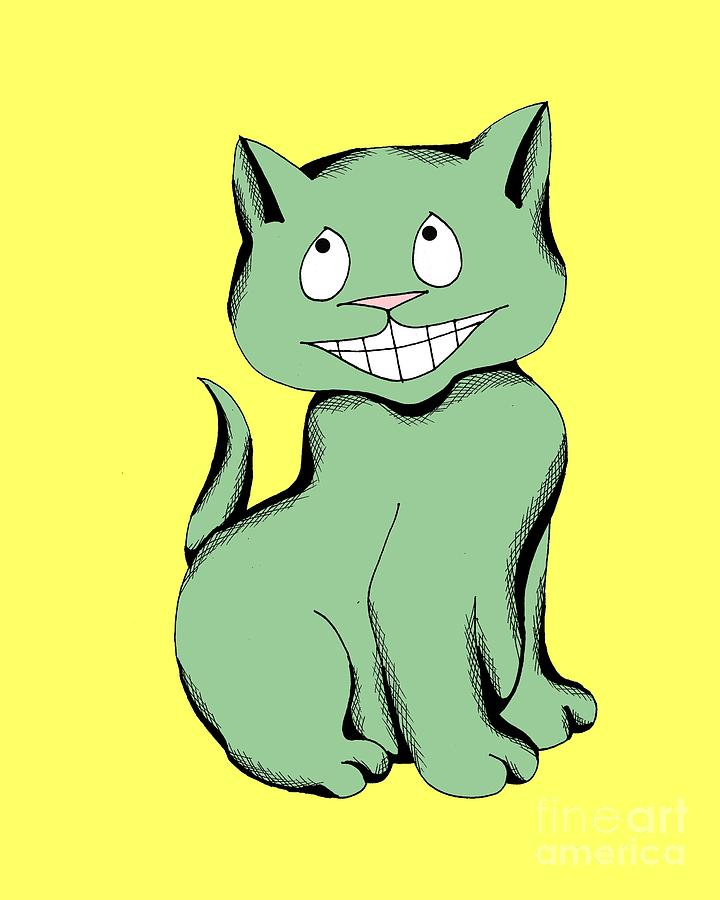 Cheshire Cat Laughing Drawing by Pet Serrano
