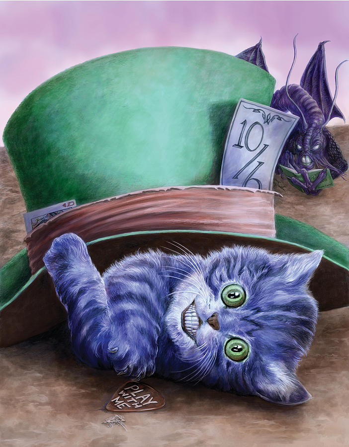 Fantasy Digital Art - Cheshire Kitten by Rob Carlos