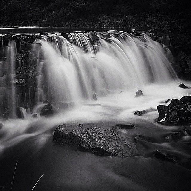 Black And White Photograph - Cheshire Waterfall by Phil Tomlinson