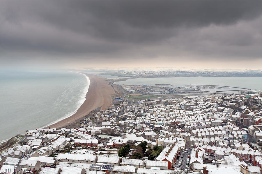 Chesil Beach In Winter Photograph