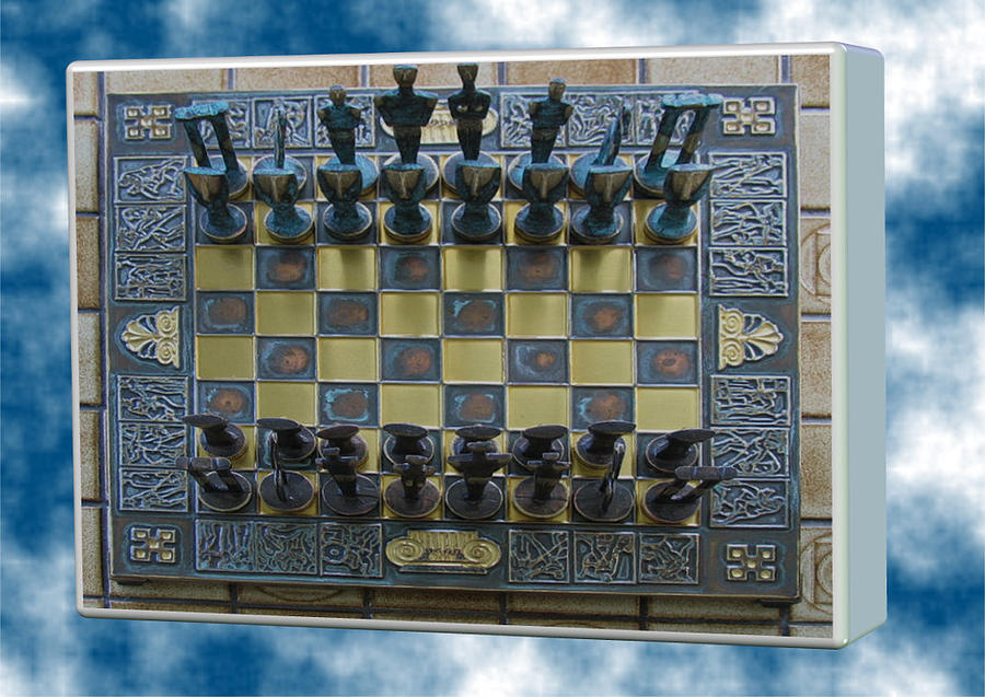 Chess Digital Art - Chess for Astronauts by Val Byrne