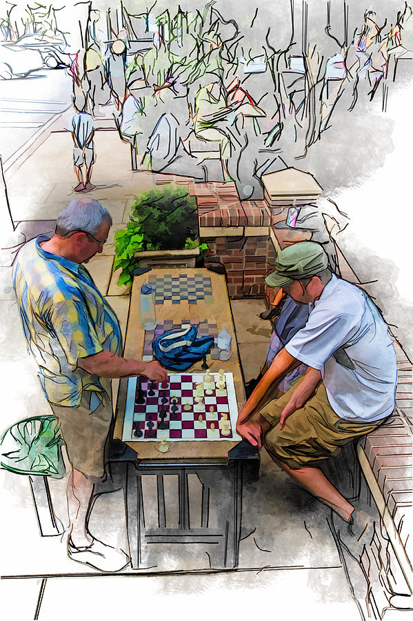 Chess Match Too Mixed Media by John Haldane