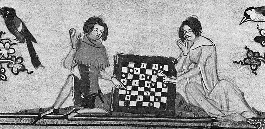 Chess Players, C1340 Painting by Granger