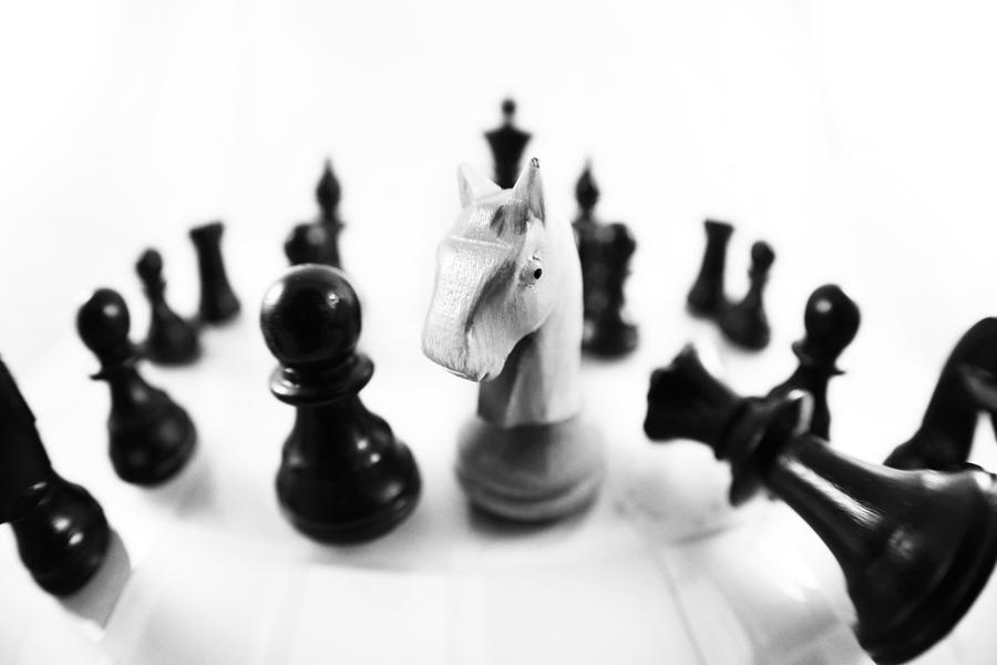 Chess Photograph - Chess Posters black and white by Falko Follert