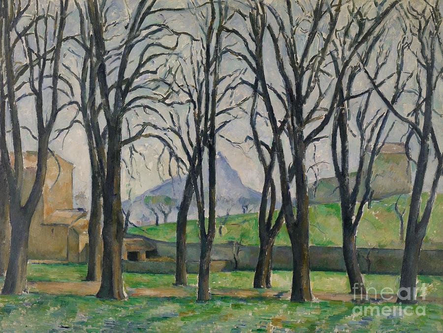 Chestnut Trees at Jas de Bouffan Painting by Paul Cezanne