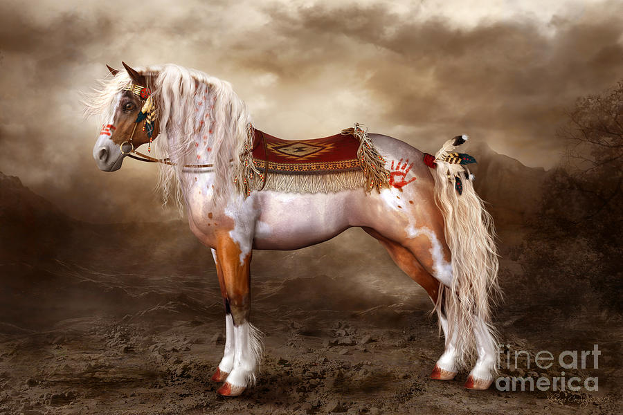 Spirit Horse Digital Art - Cheveyo Native American Spirit Horse by Shanina Conway