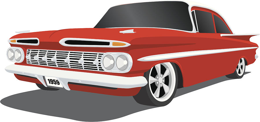 Chevrolet - 1959 Impala Drawing by Schlol