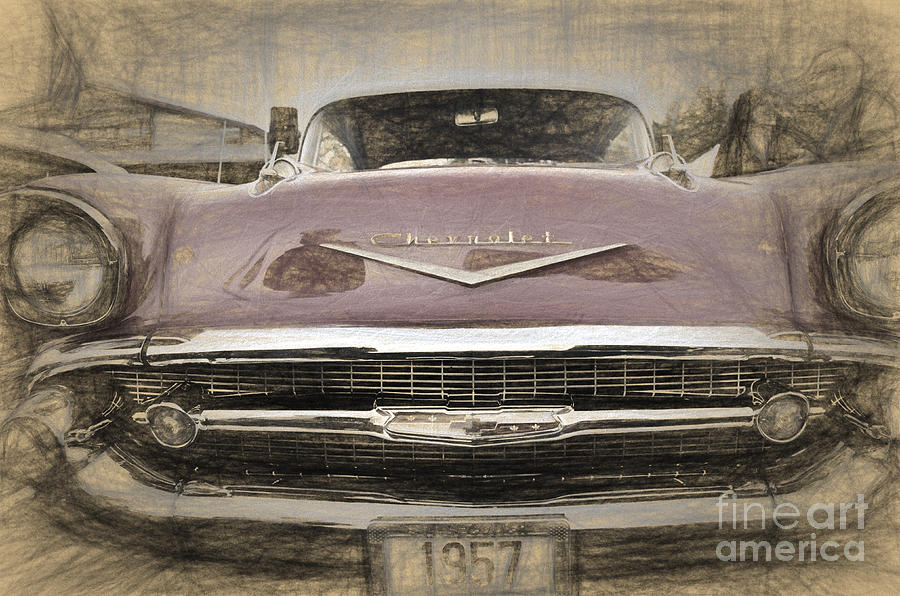 Chevrolet Belair 1957 Digital Art by Perry Van Munster