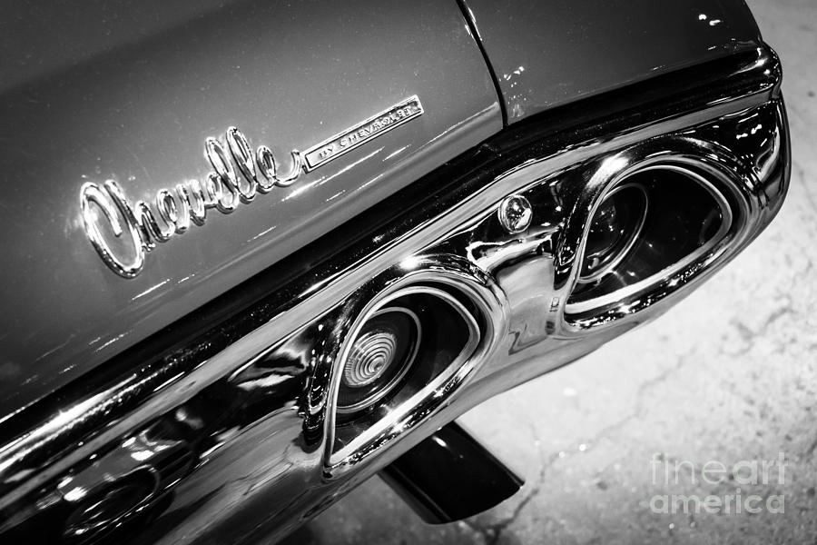 Chevrolet Chevelle Emblem Black And White Picture Photograph