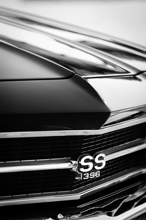 Car Photograph - Chevrolet Chevelle SS 398 Grille Emblem by Jill Reger