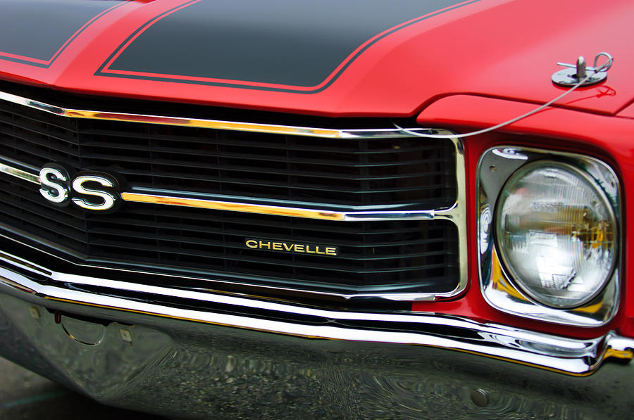 Car Photograph - Chevrolet Chevelle SS Grille Emblem by Jill Reger