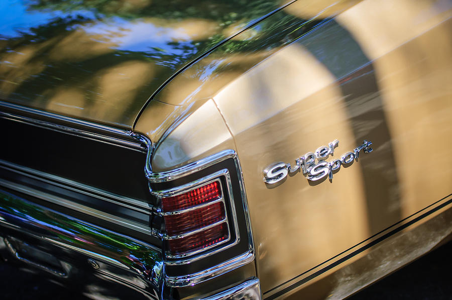 Car Photograph - Chevrolet Chevelle SS Taillight Emblems by Jill Reger