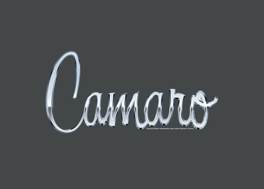 Typography Digital Art - Chevrolet - Classic Camaro Metal by Brand A