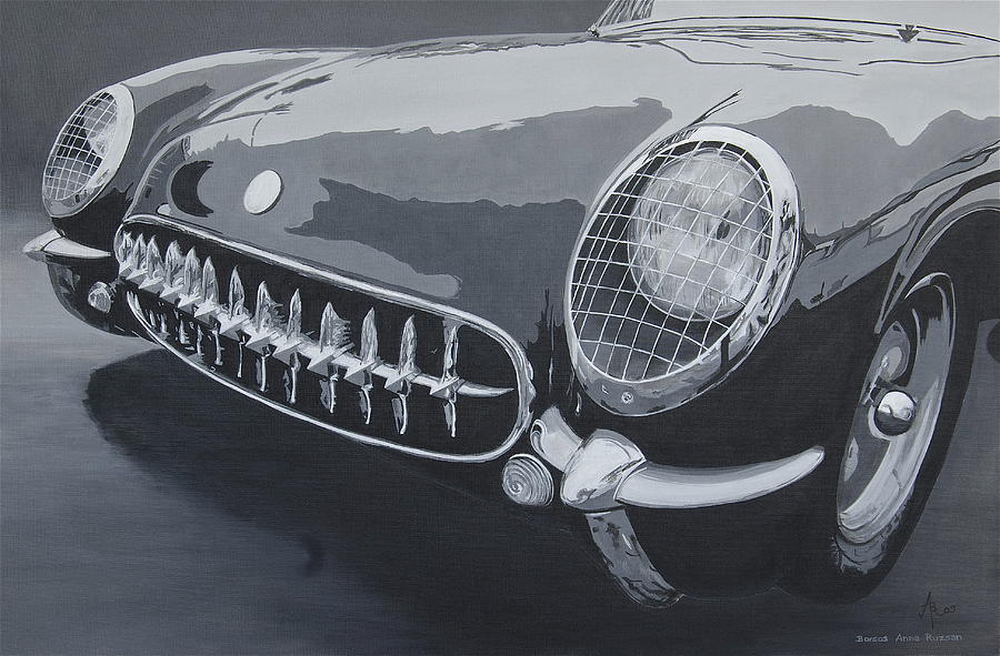 Chevrolet Corvette 1954 Painting by Anna Ruzsan