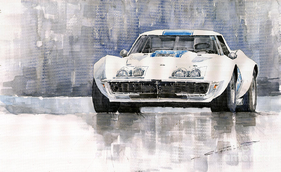 Transportation Painting - 1974 Chevrolet Corvette C3 by Yuriy Shevchuk