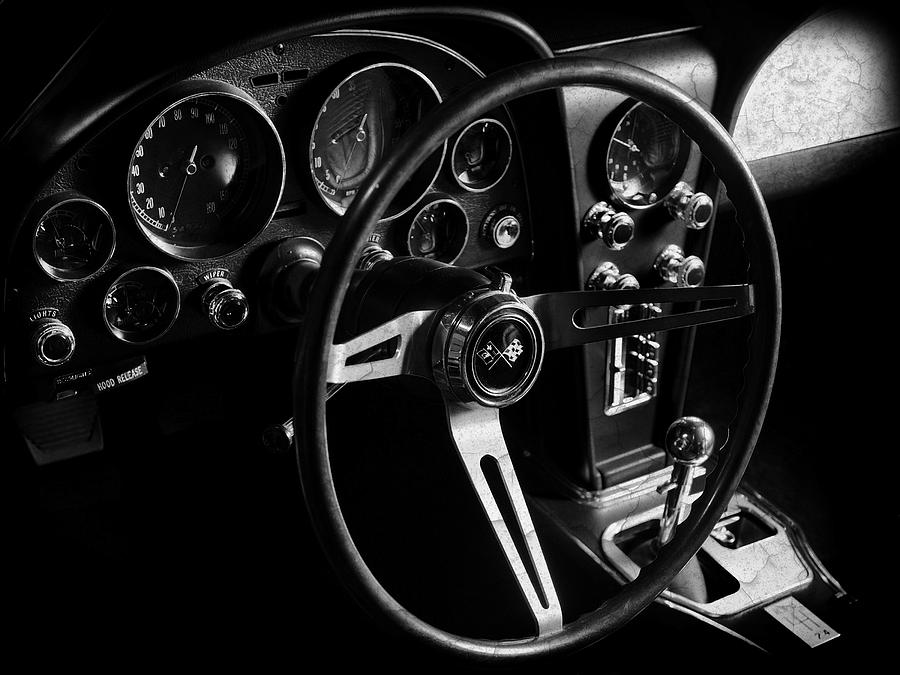 Car Photograph - Chevrolet Corvette Sting Ray Interior by Mark Rogan