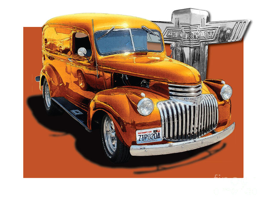 Truck Digital Art - Chevrolet Custom Panel Truck 1946 by Dan Knowler
