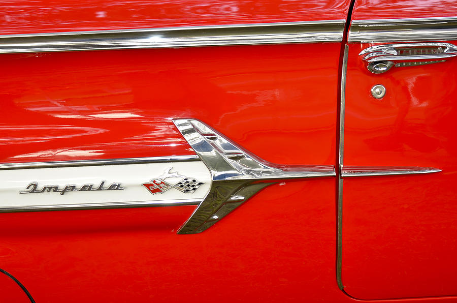 Chevrolet Impala Classic in Red Photograph by Carolyn Marshall