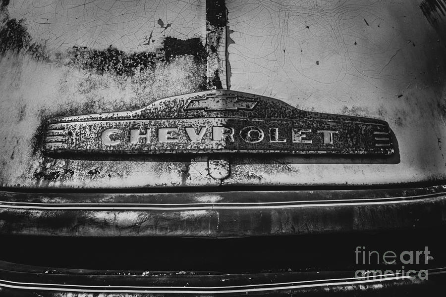 Black And White Photograph - Chevrolet In Black And White by Ashley M Conger